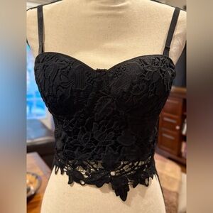 Elegant Black Lace Bustier